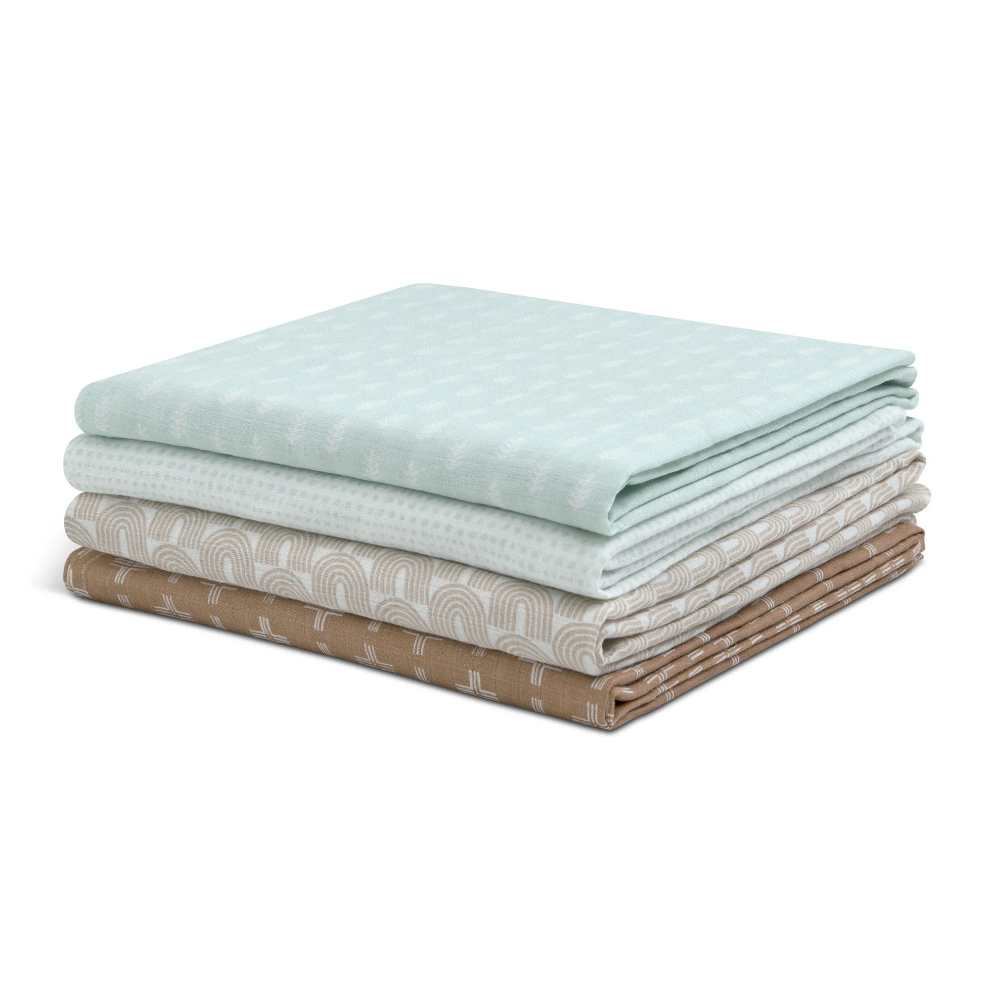 100% Cotton Muslin Baby Receiving Blankets - 4 Pack