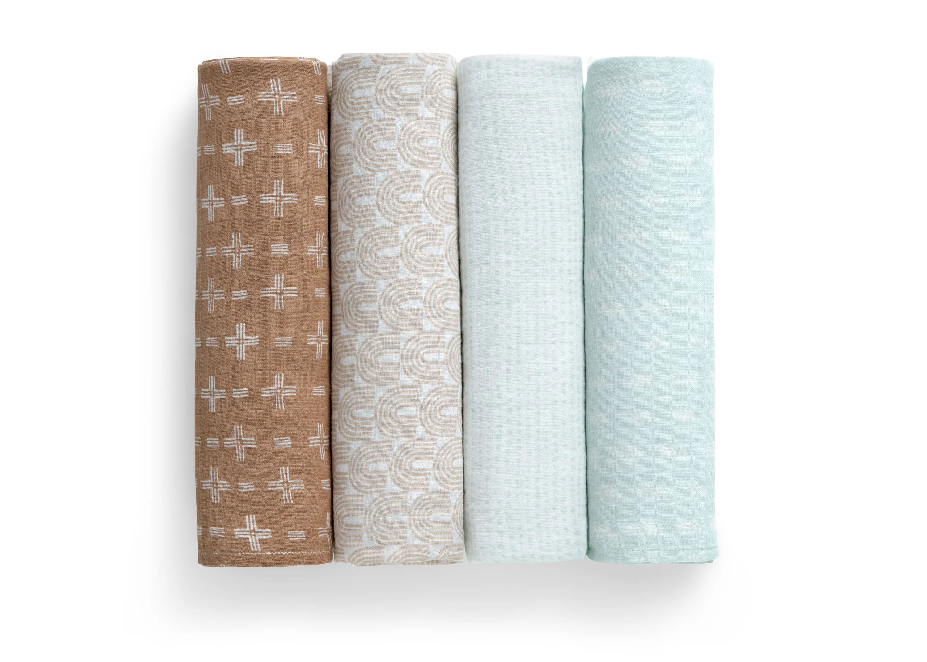 100% Cotton Muslin Baby Receiving Blankets - 4 Pack