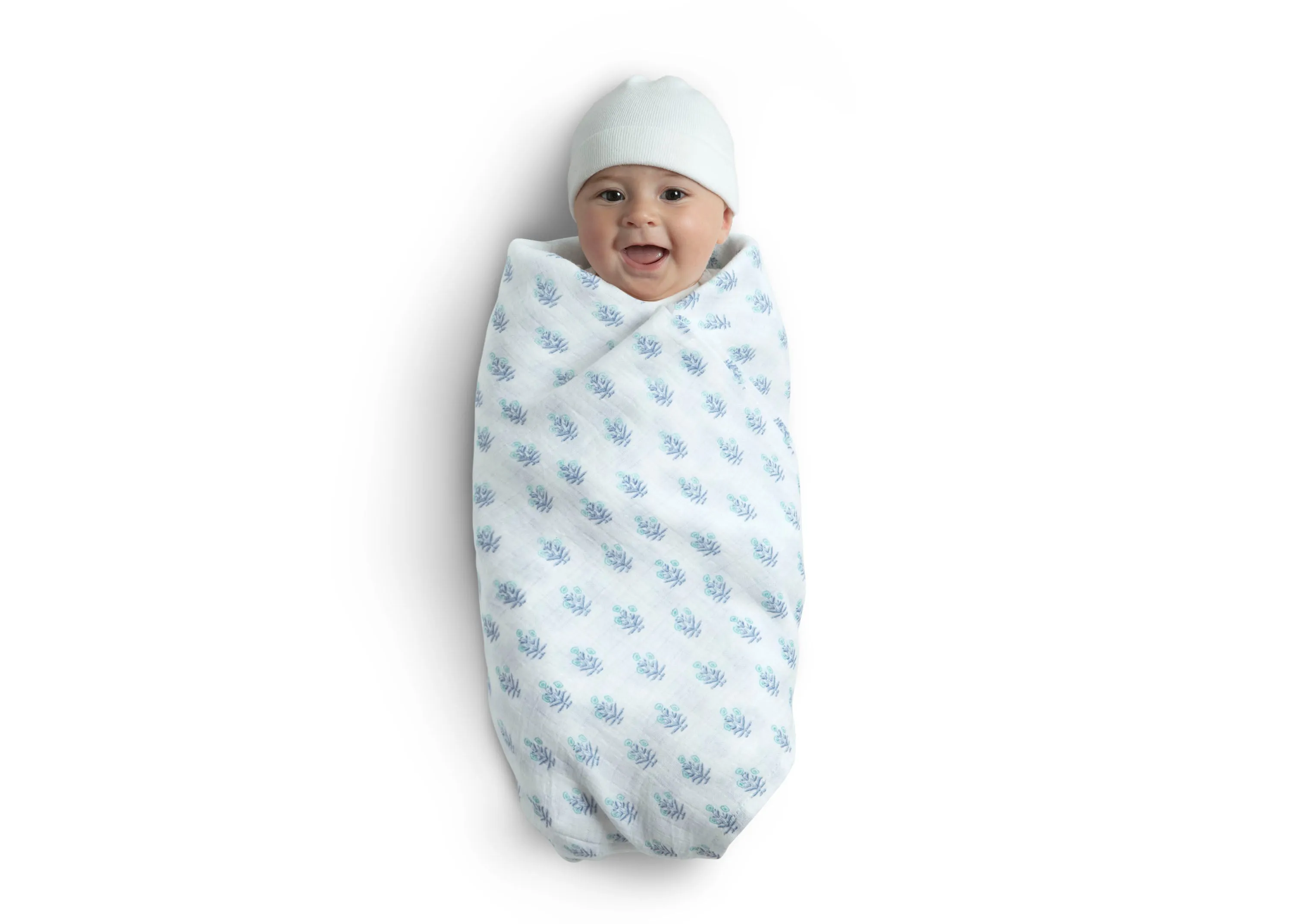 100% Cotton Muslin Baby Receiving Blankets - 4 Pack