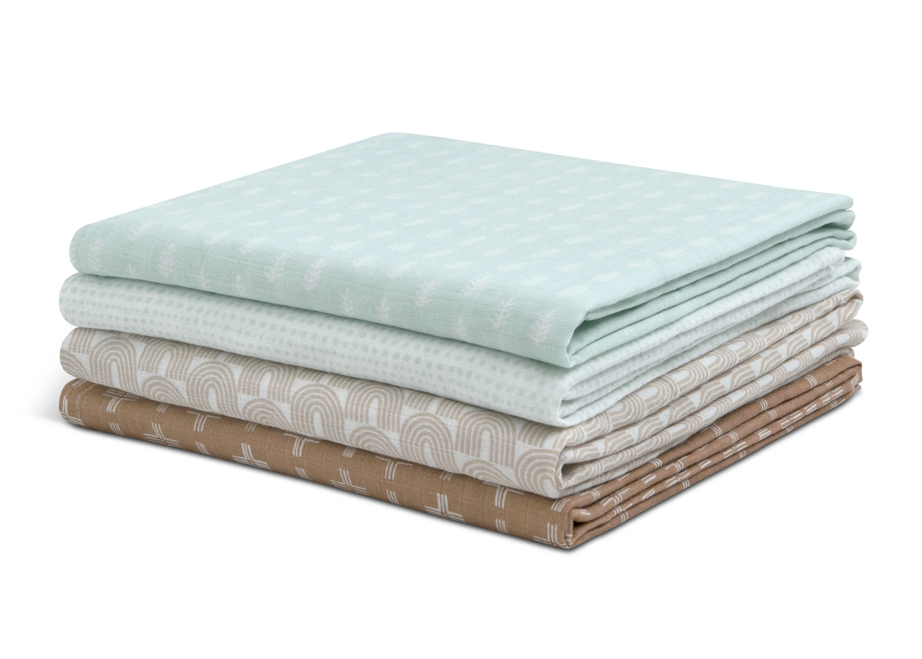 100% Cotton Muslin Baby Receiving Blankets - 4 Pack