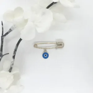 10k Yellow Gold CZ Evil Eye Pin