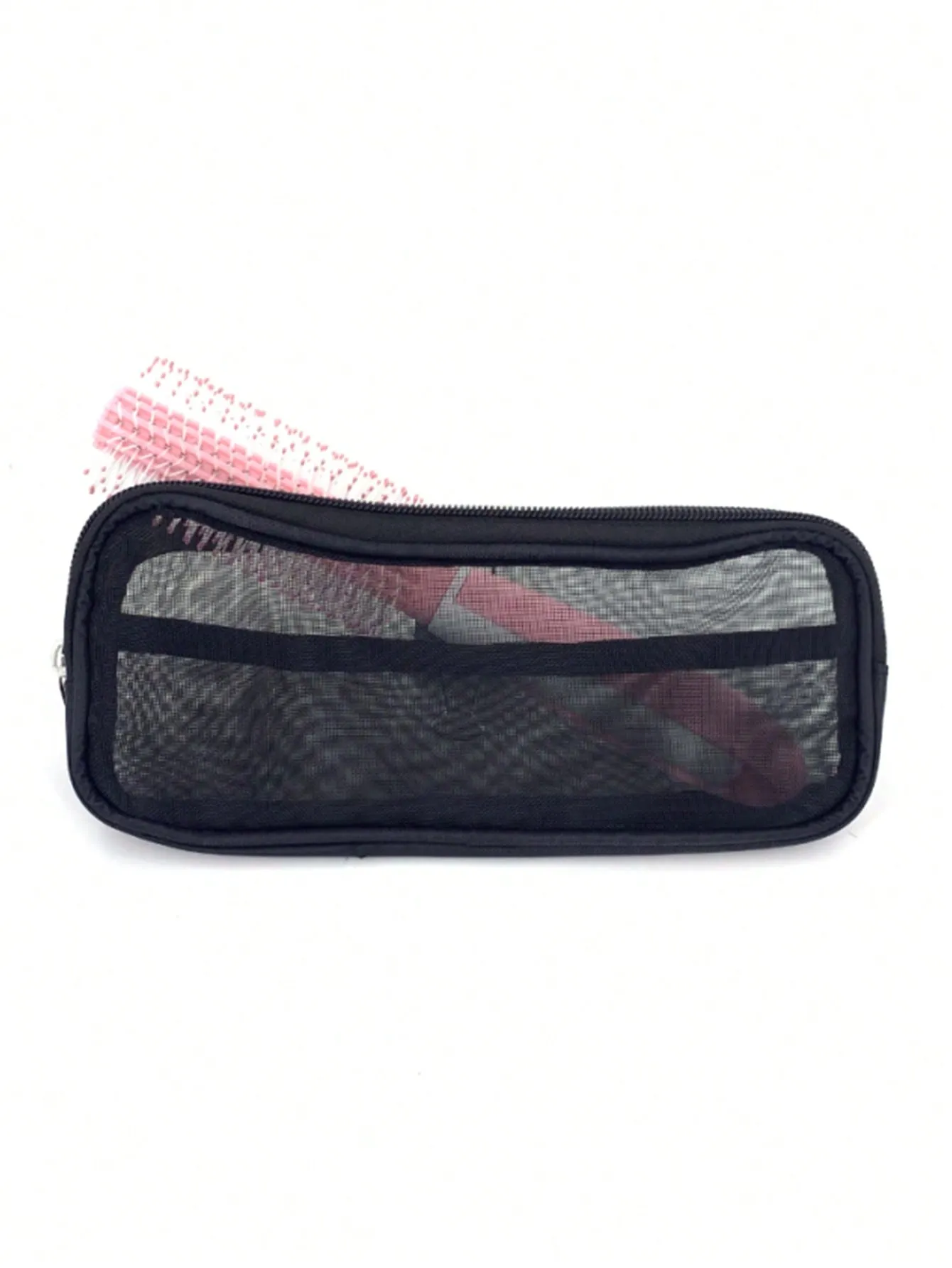 1pc Plain Mesh Makeup Brush Storage Bag Makeup Bag Cosmetic Organizer Toiletries