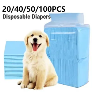 20/40/50/100pcs Dog Disposable Urine Pads, Dog Diapers High Absorbent Pet Cage Pads Puppy Potty Training Pads