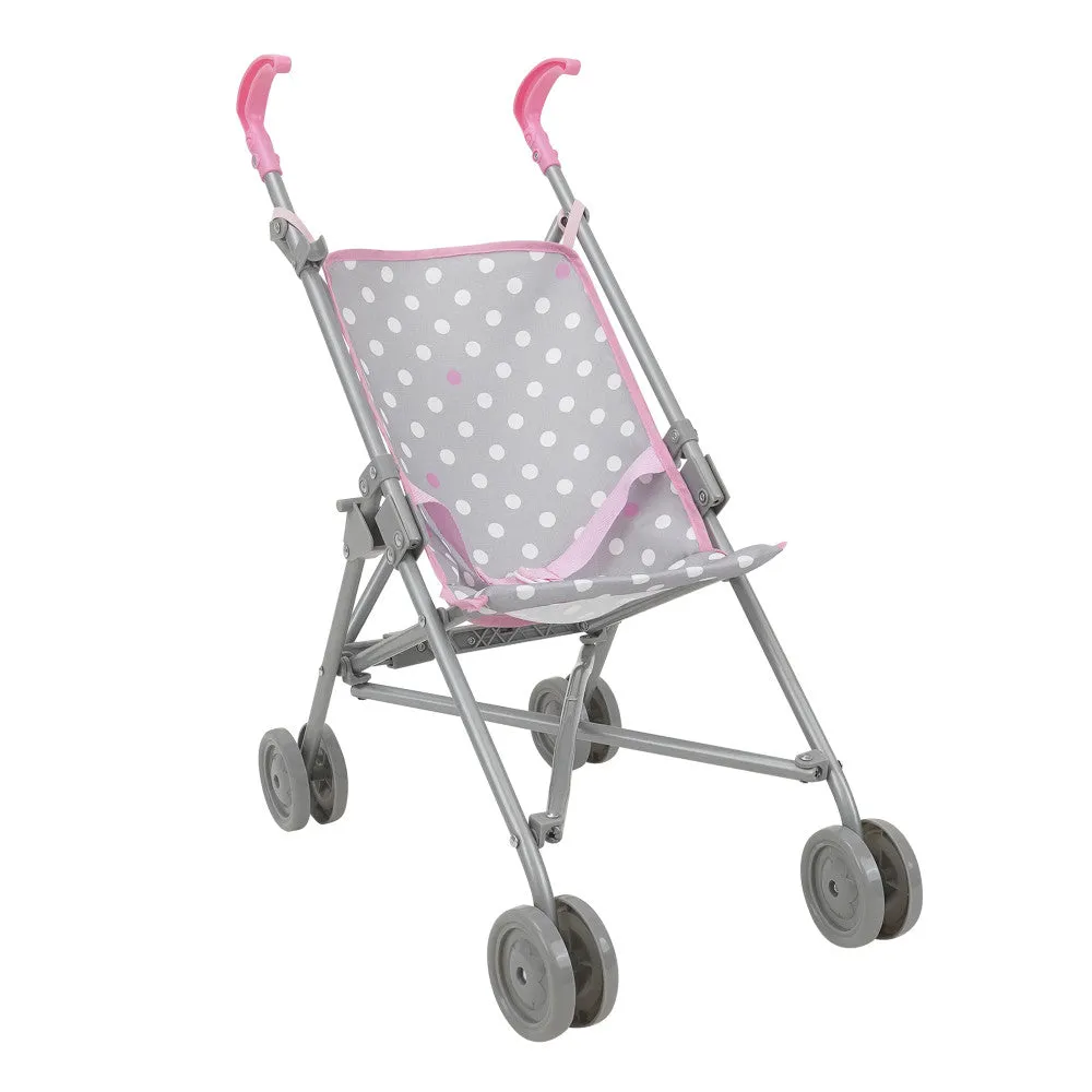 509 Crew Cotton Candy Pink Umbrella Doll Stroller - Polka Dot Design