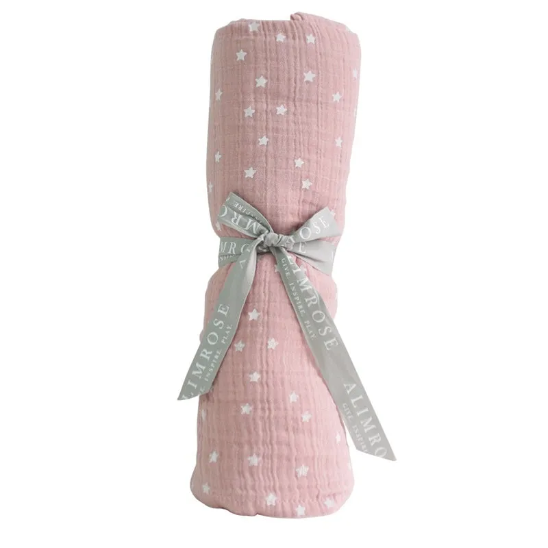 Alimrose - Muslin Swaddle Starry Night - Pink