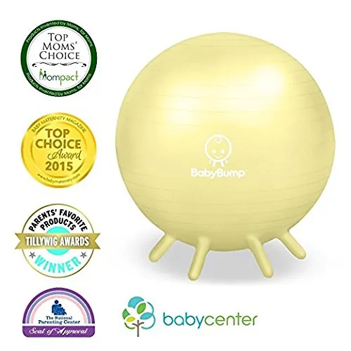 BABY BUMP™ Baby Bump Exercise Birth Ball No-Rolling Stability Baby Blue