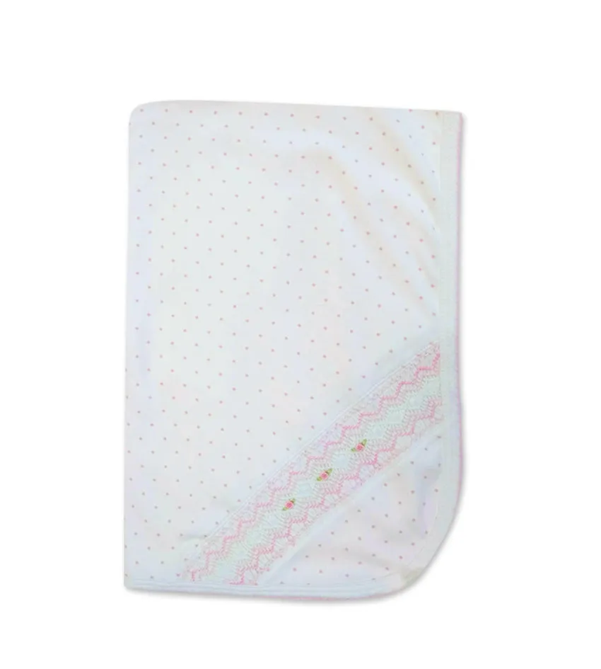 Baby Girl's Pink Dot Flower Blanket