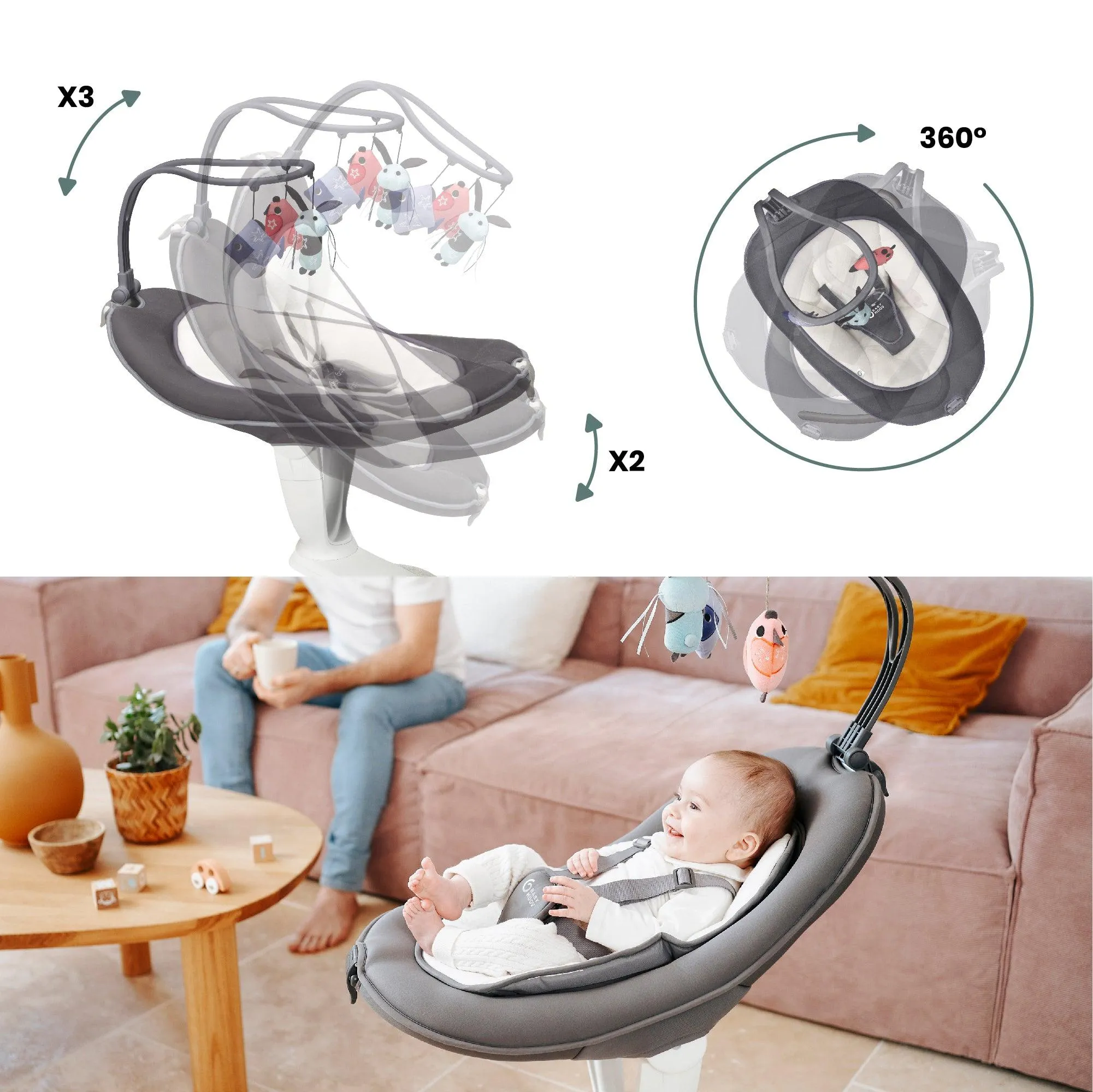 Babymoov Swoon Motion Electric 360° Baby Swing