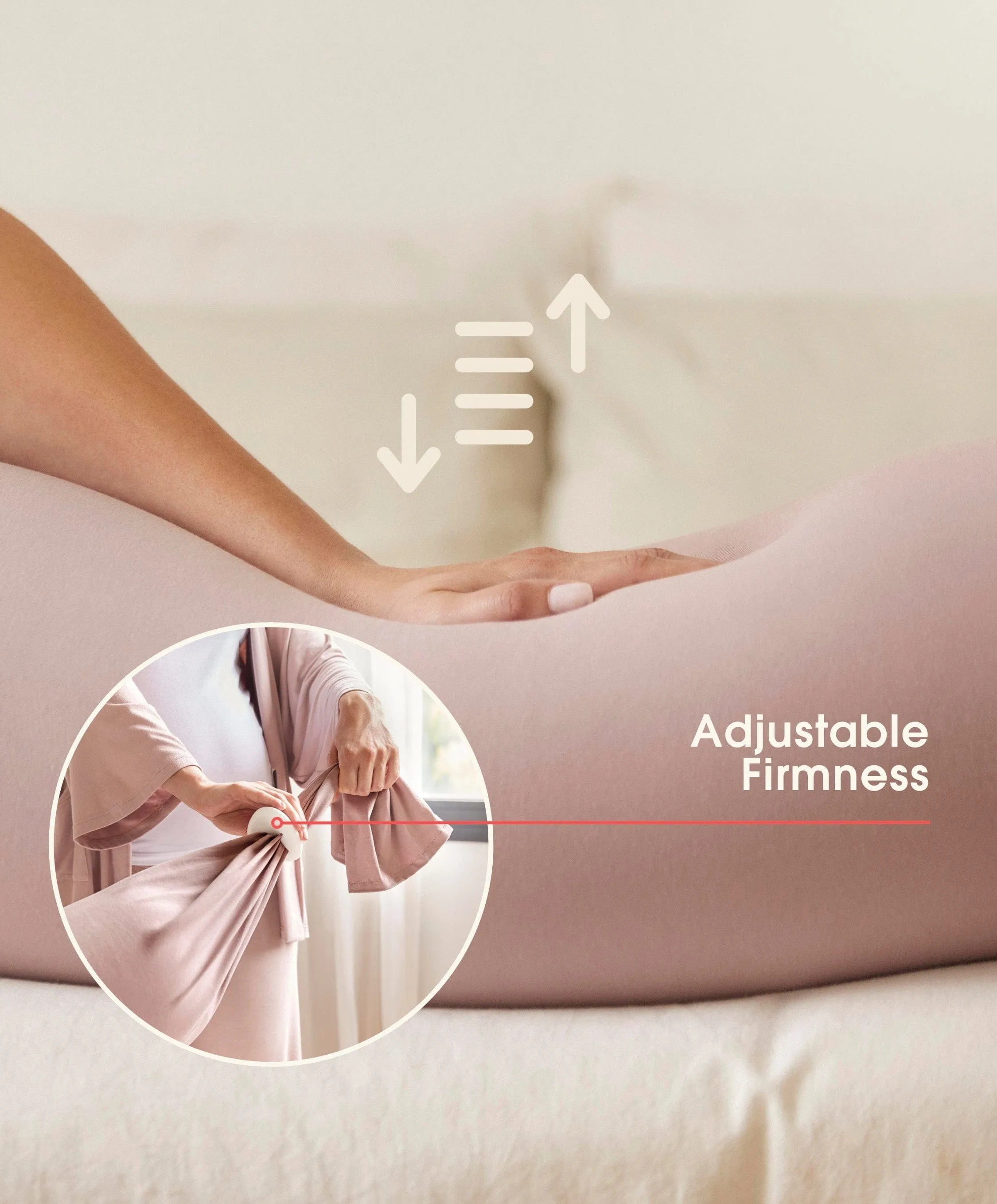 bbhugme&trade; Pregnancy Pillow Kit - Dusty Pink