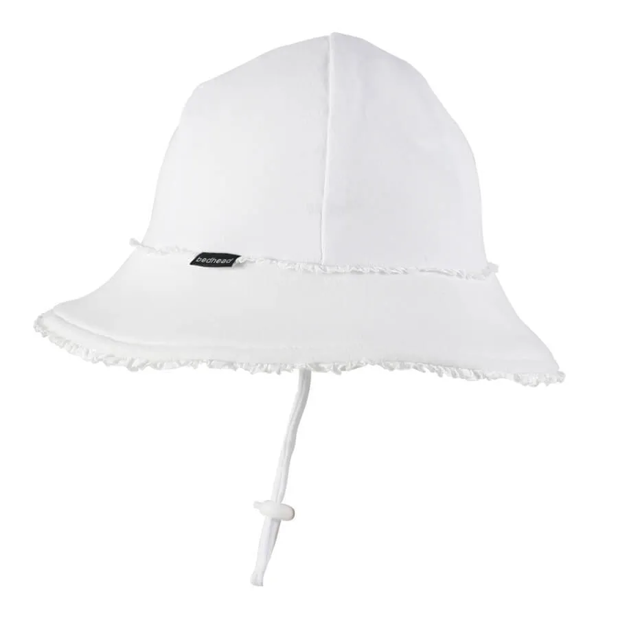 Bedhead Toddler Bucket Hat- Ruffle Trim - White