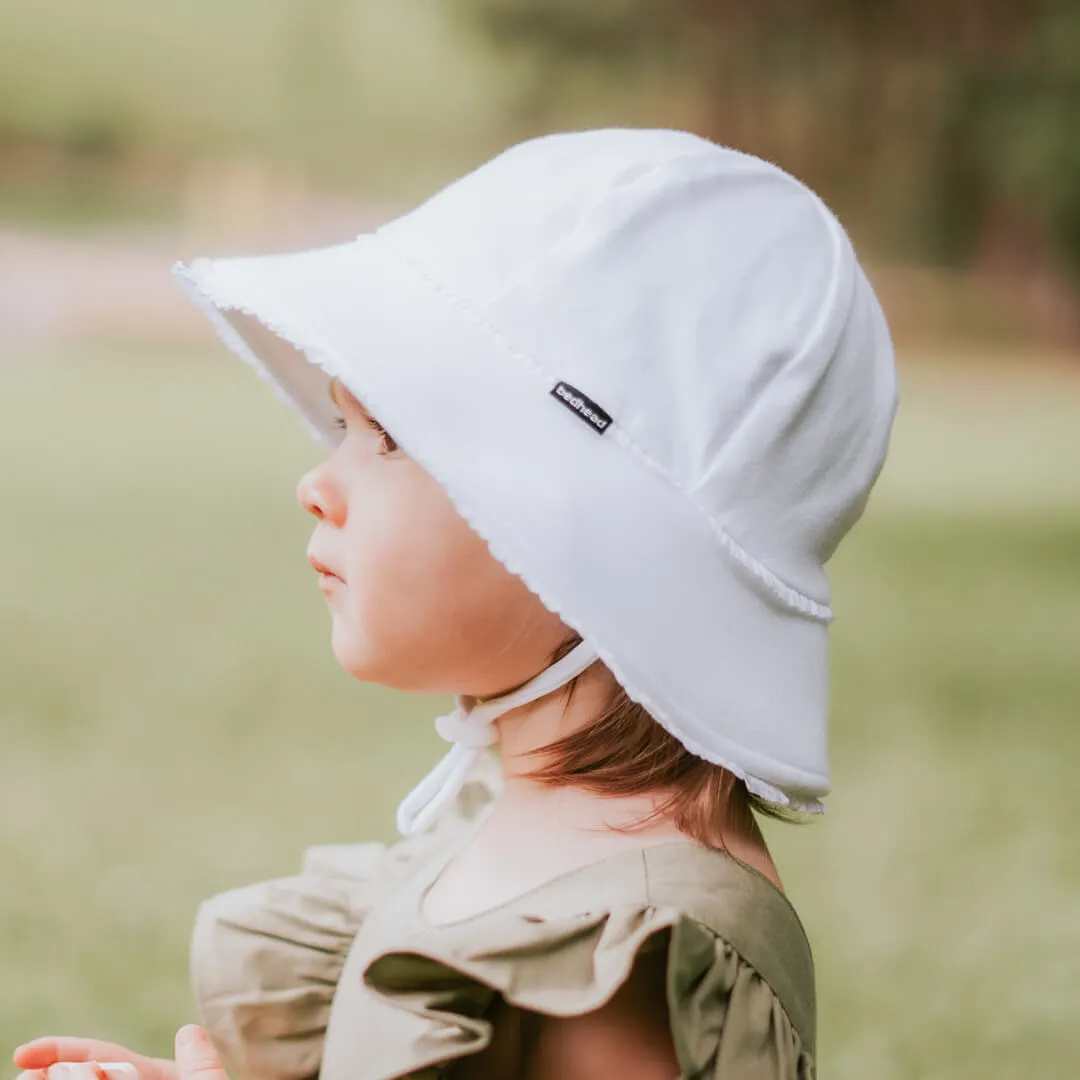 Bedhead Toddler Bucket Hat- Ruffle Trim - White