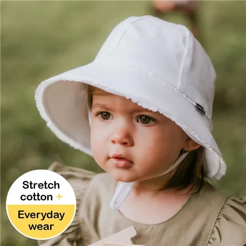 Bedhead Toddler Bucket Hat- Ruffle Trim - White