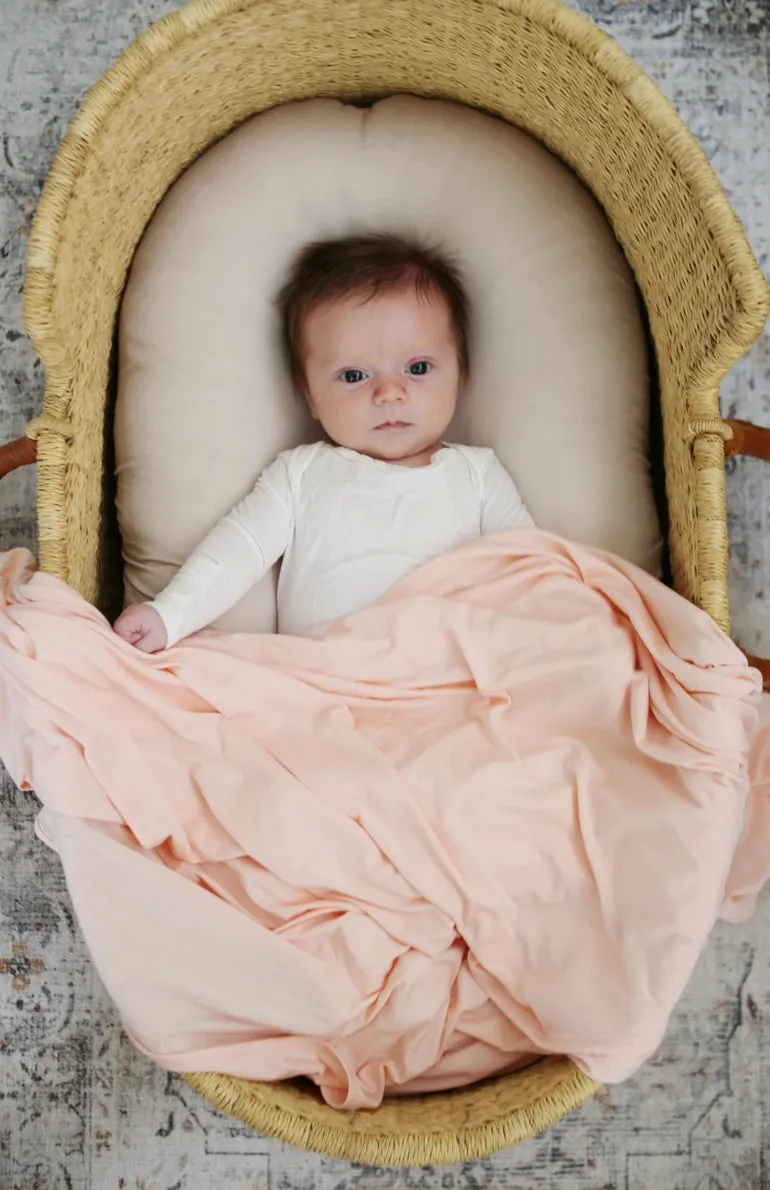 Blush Pink Bamboo Swaddle Blanket