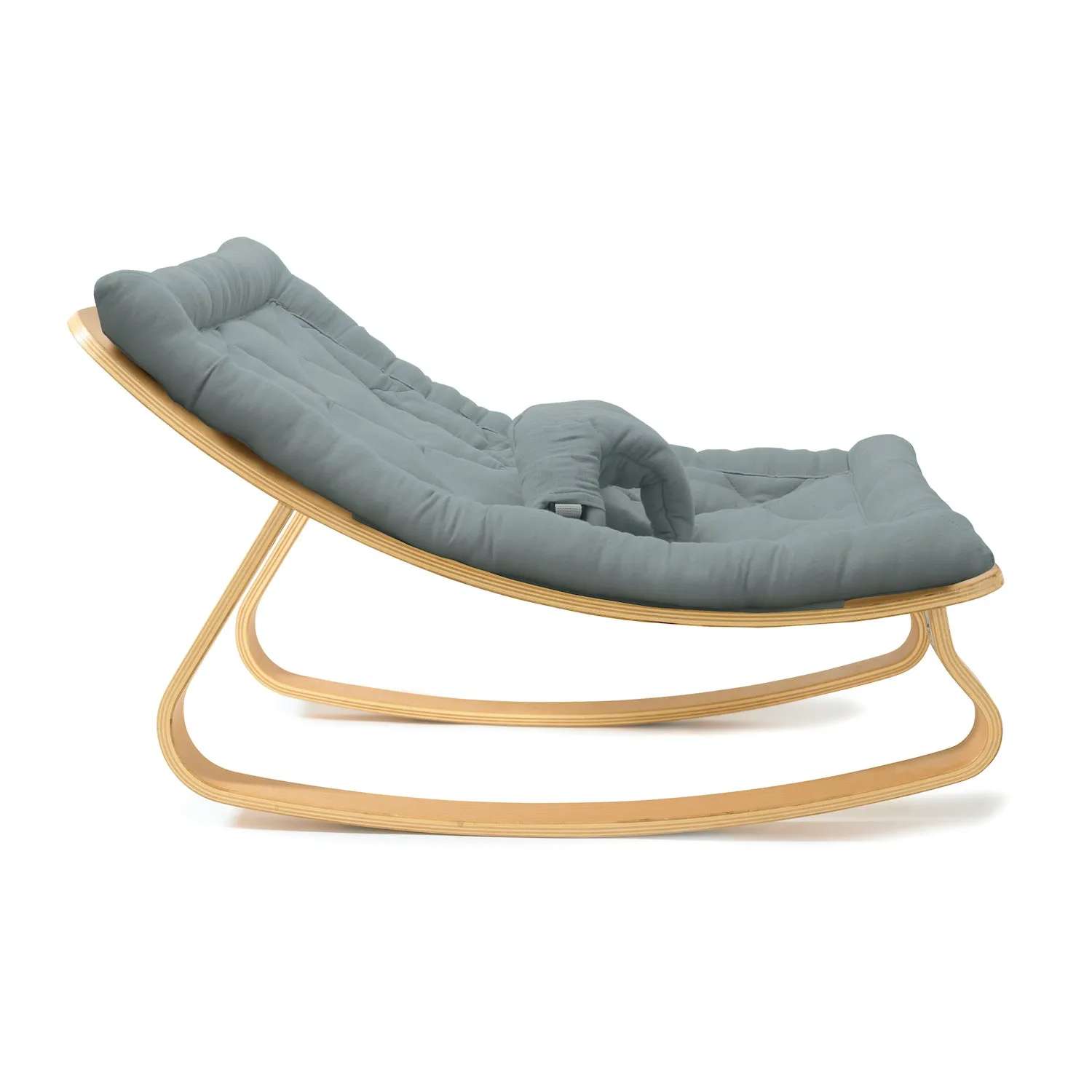 Charlie Crane LEVO Baby Rocker - Beech with Orage Cushion