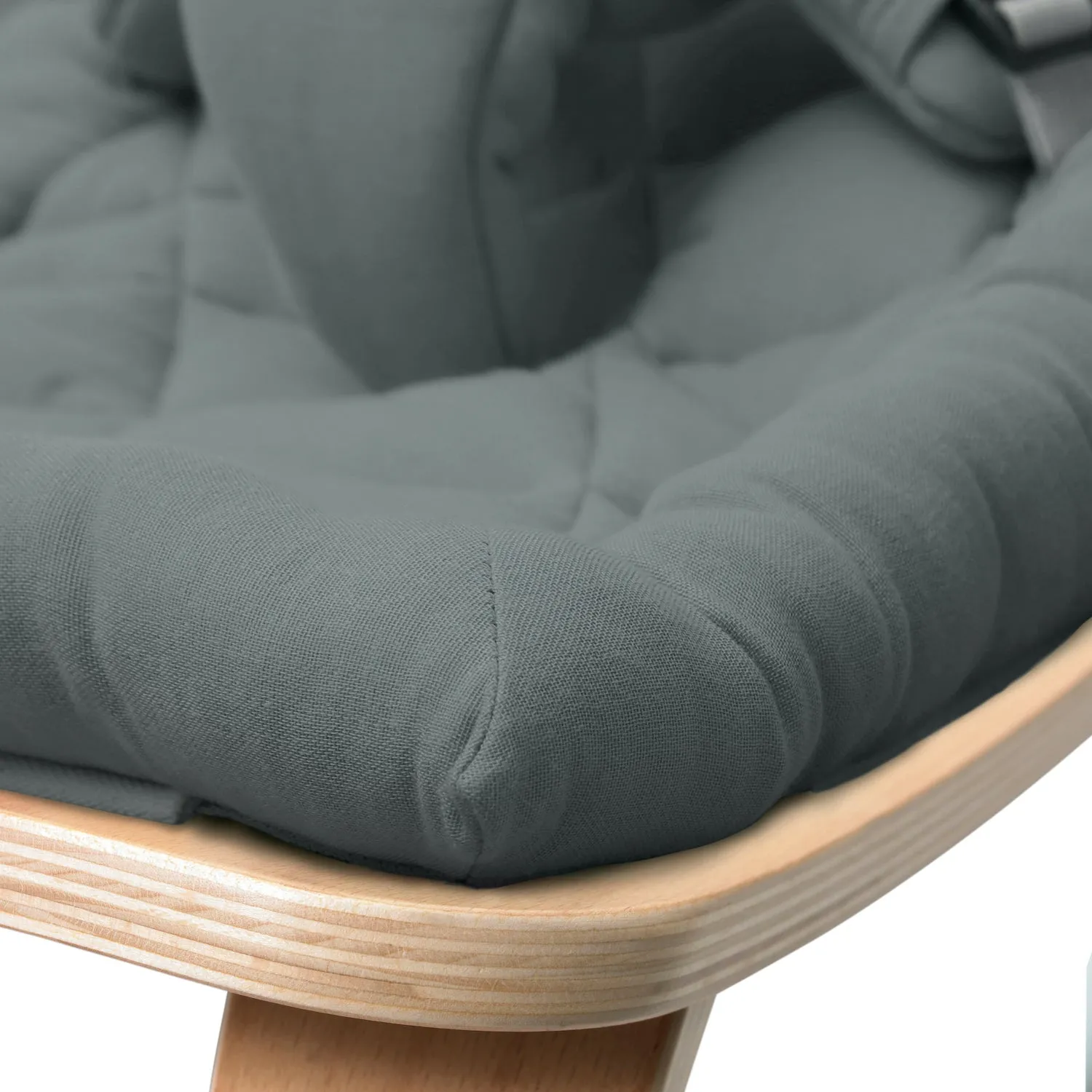 Charlie Crane LEVO Baby Rocker - Beech with Orage Cushion