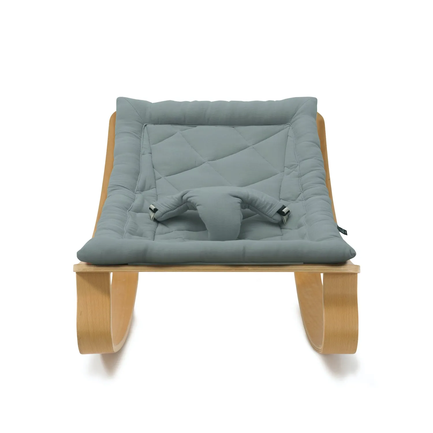 Charlie Crane LEVO Baby Rocker - Beech with Orage Cushion