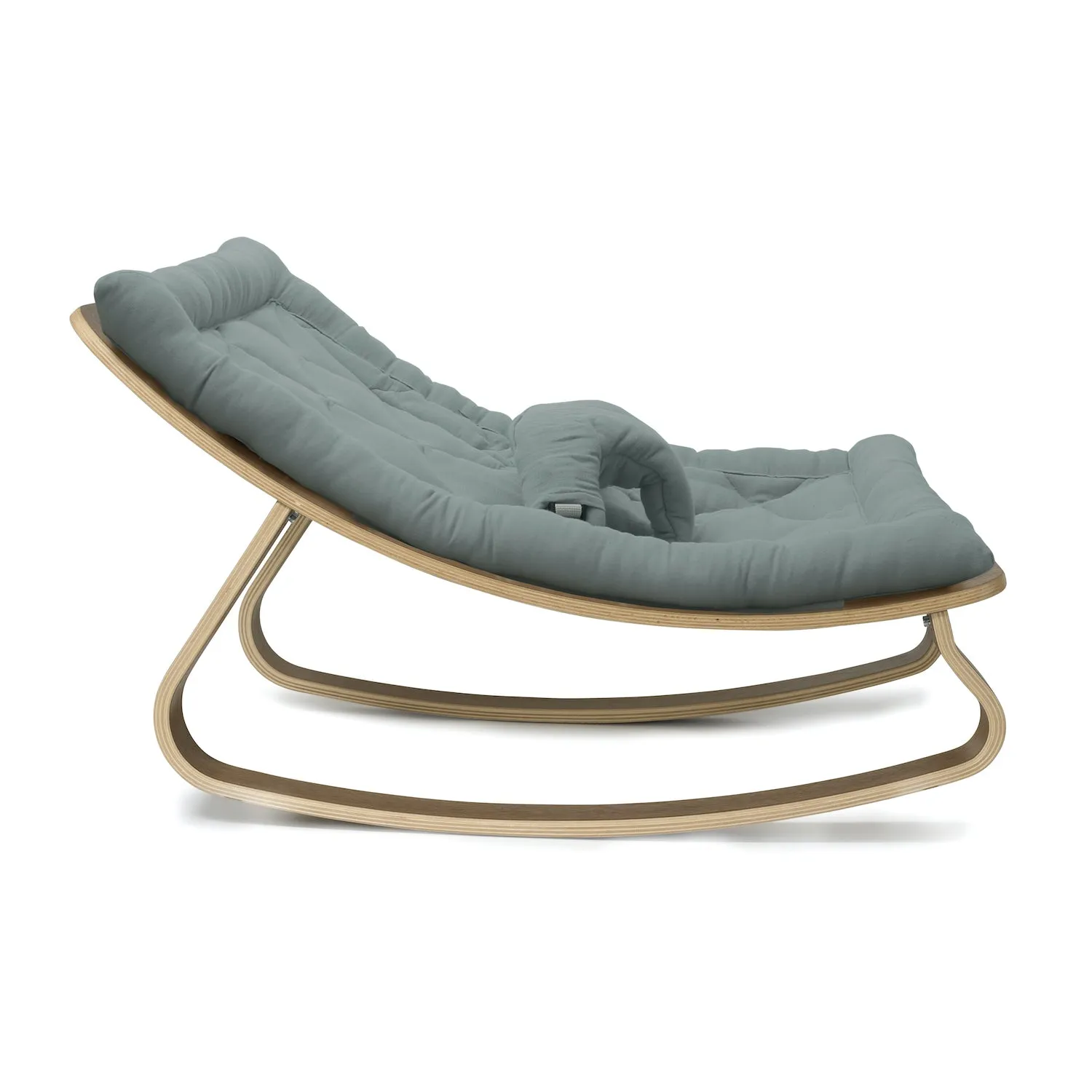 Charlie Crane LEVO Baby Rocker - Walnut with Orage Cushion