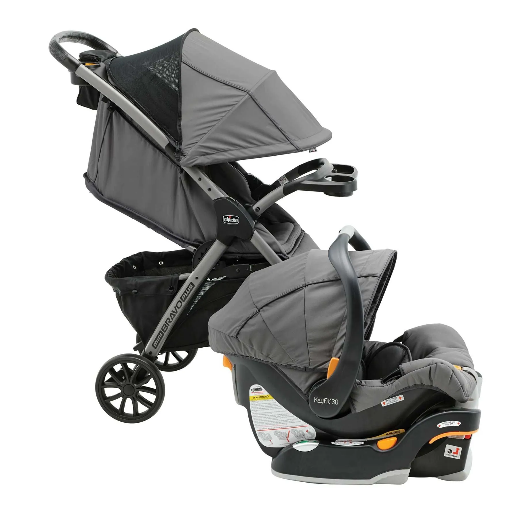 Chicco Mini Bravo Plus Travel System - Slate