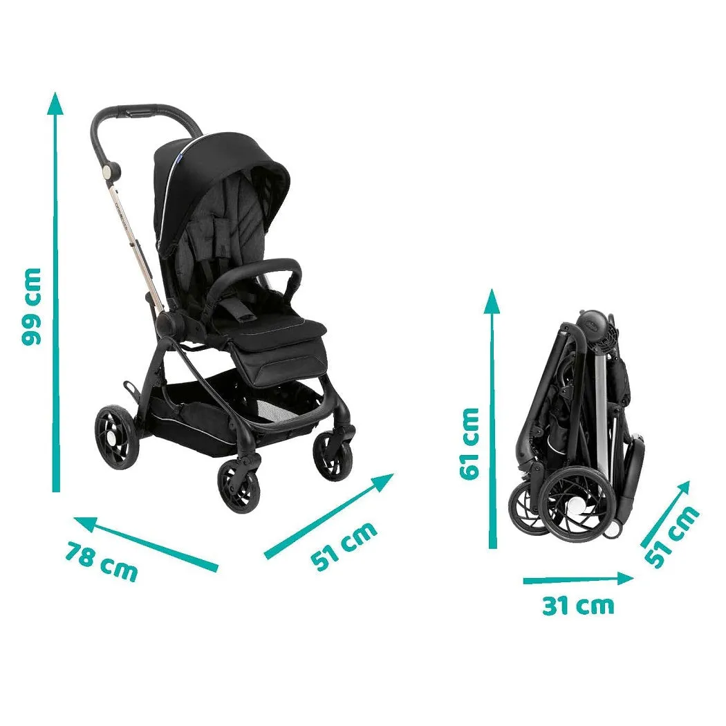 Chicco one4ever 2-in-1 Stroller and Carrycot (Pirate Black)