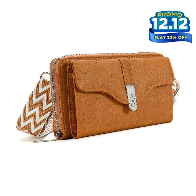 Classic Leather Crossbody Wallet Bag