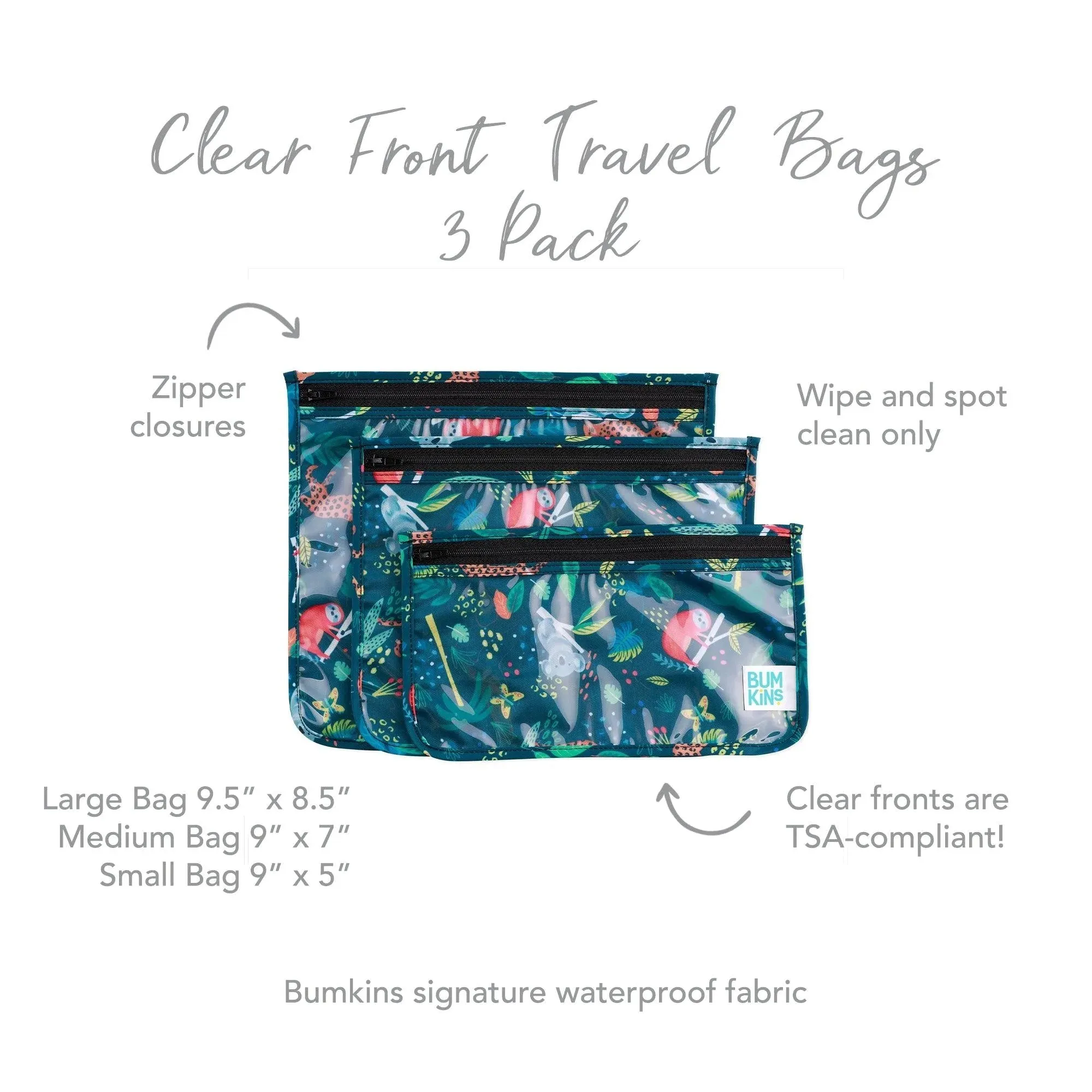 Clear Travel Bag 3-Pack: Jungle