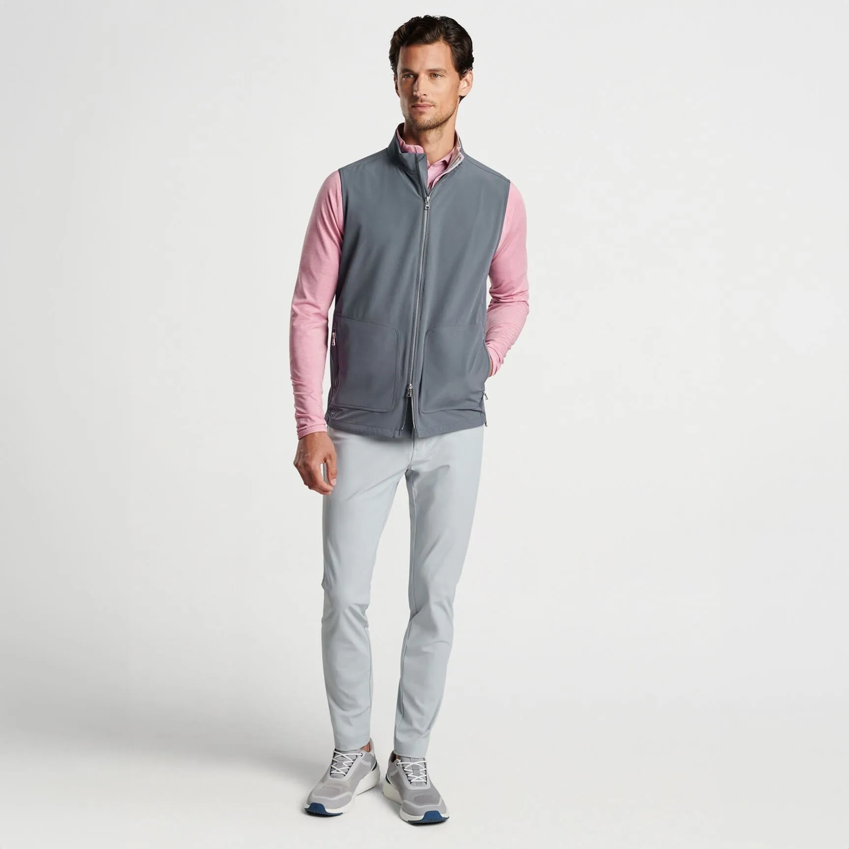 Contour Tailored Fit Full Zip Gilet Iron Grey - SS24