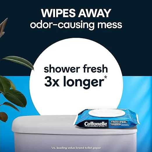 Cottonelle Flushable Wipes Pack Of 10 (560 Wipes)