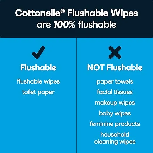 Cottonelle Flushable Wipes Pack Of 10 (560 Wipes)