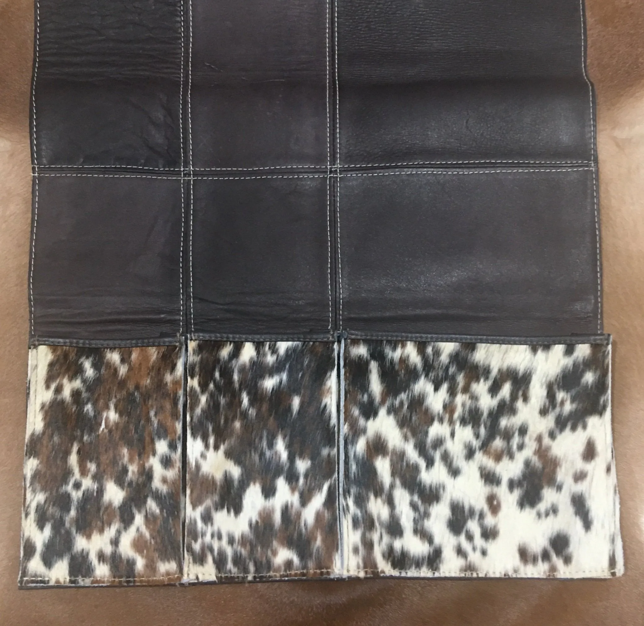 Cowhide and Leather Bedside Organizer