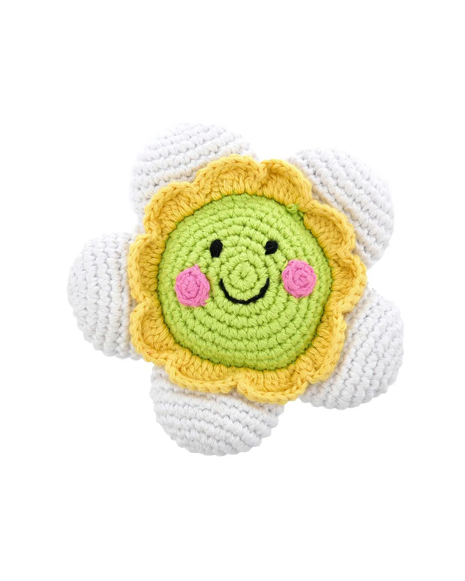 Friendly Flower Rattle – White