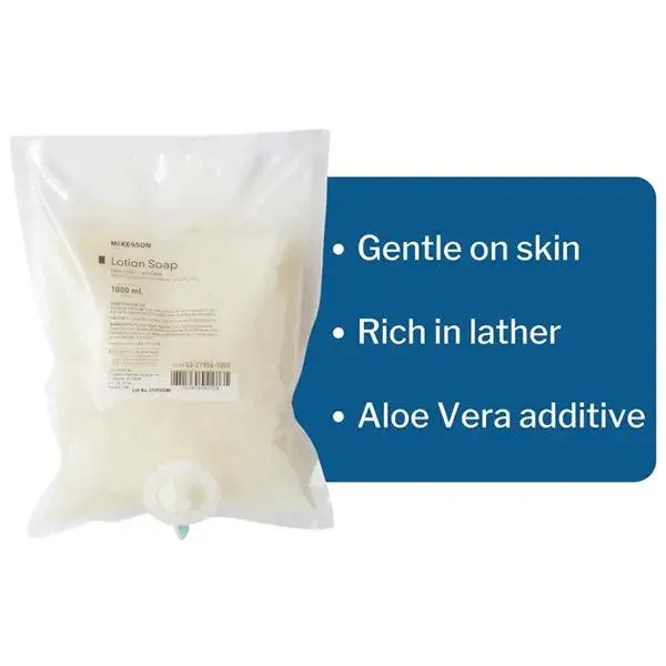 Gentle Lotion Hand Soap with Aloe Vera 1000 mL Dispenser Refill Bag with Fresh Scent 10/Case