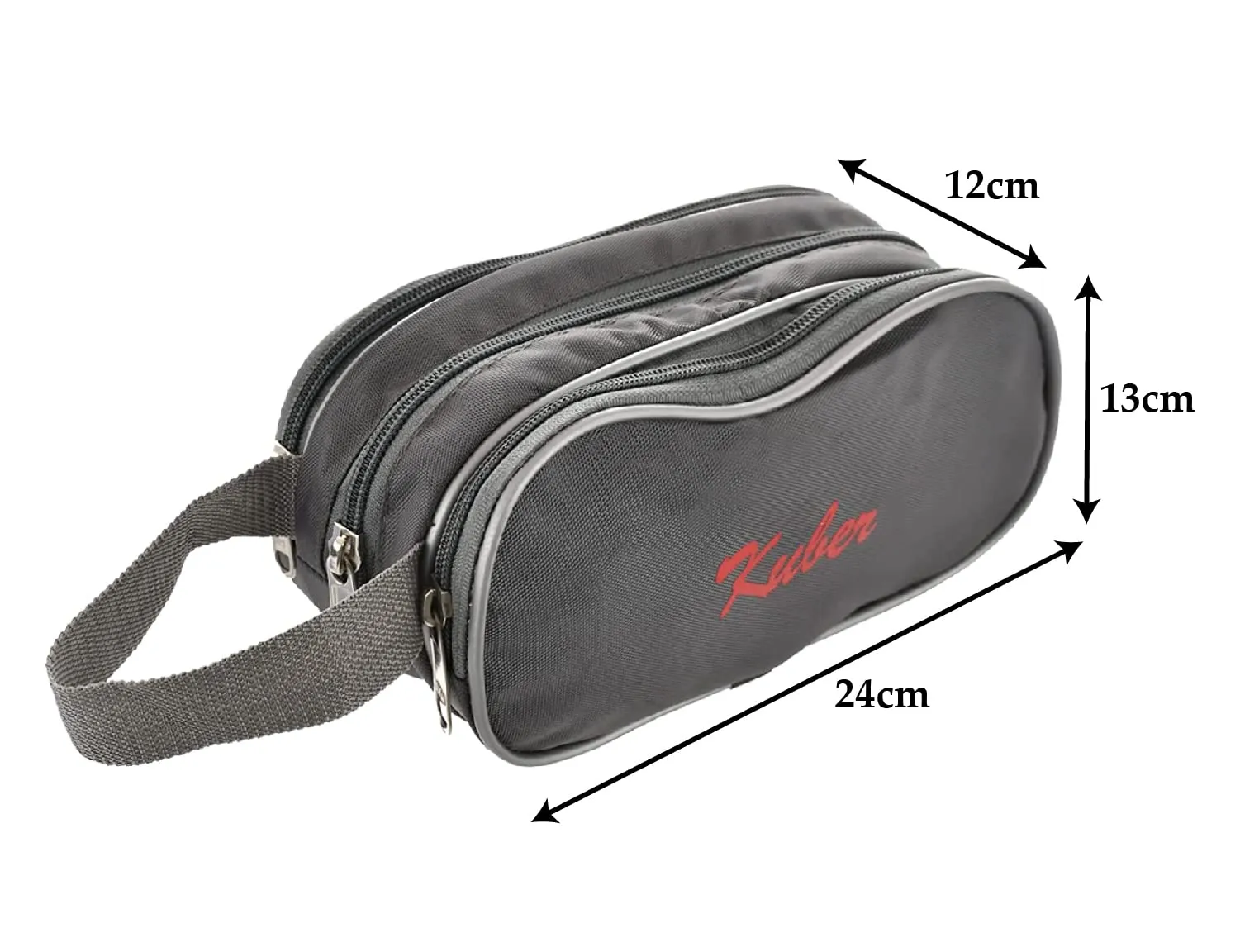 Heart Home Rexine Lightweight Travel Toiletry Bag Shaving Kit with Carrying Strap (Grey) 54HH4283.