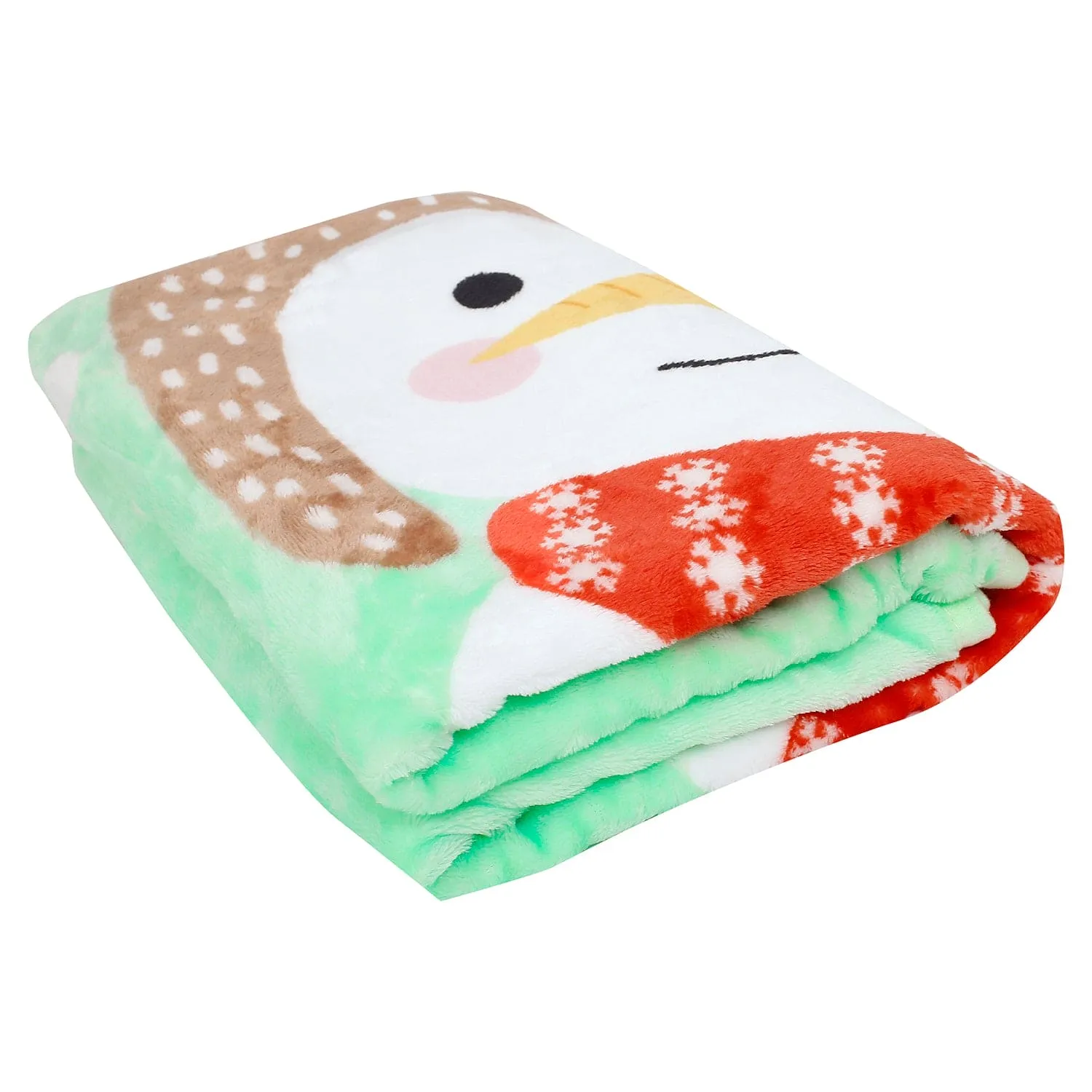 Hello Winter Green One Ply Blanket