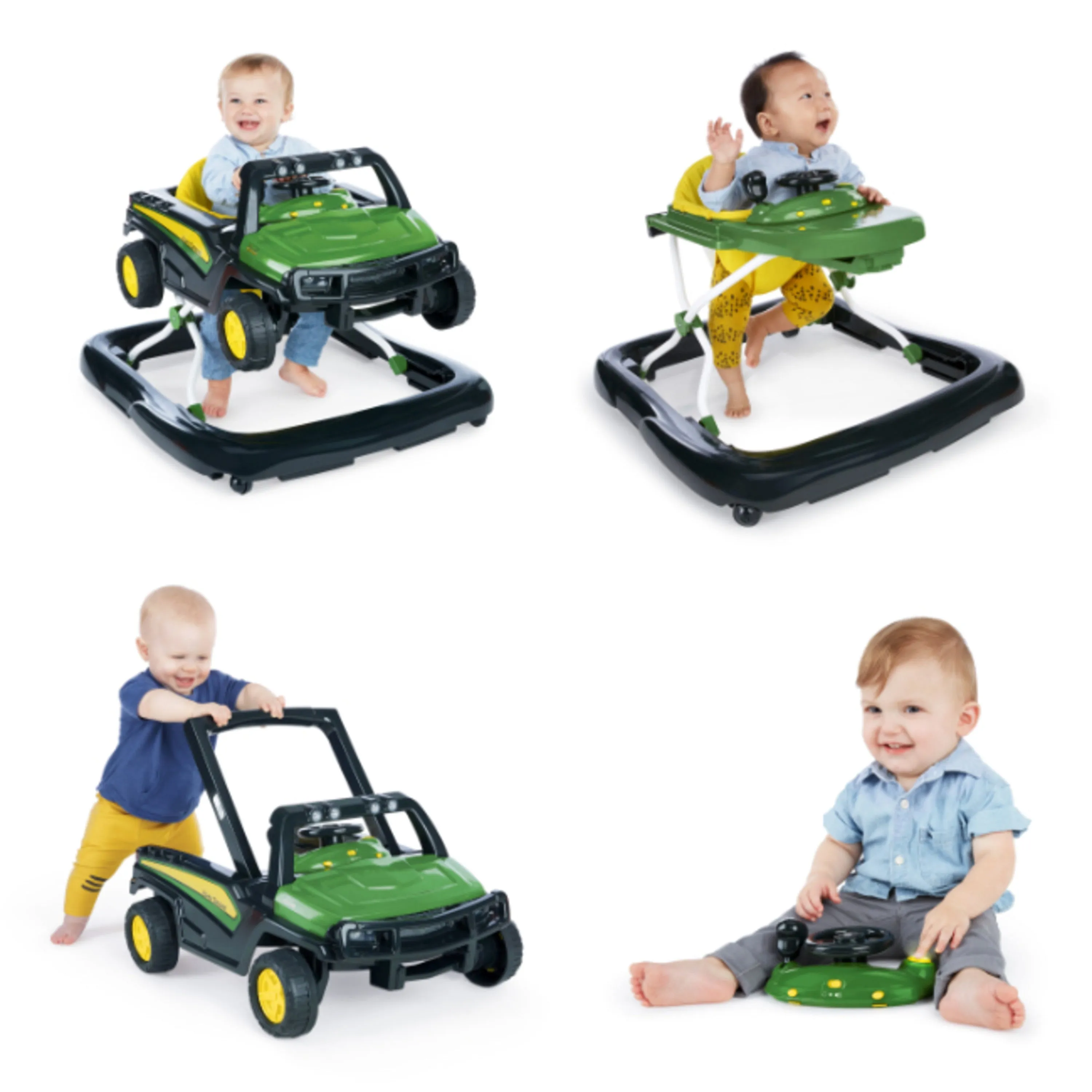 John Deere Gator 4-in-1 Green Baby Activity Walker with 4 Ways to Play