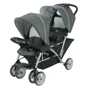 Lightweight Double Stroller with Tandem Seating, Glacier