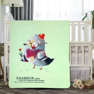 Little Birdy Fashion Tips Green One Ply Blanket