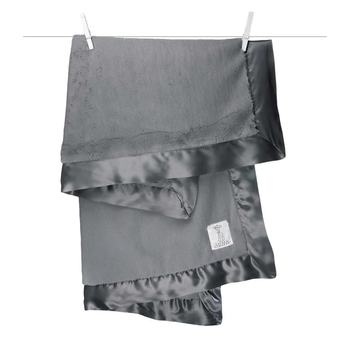 Little Giraffe Luxe Receiving Baby Blanket - Charcoal