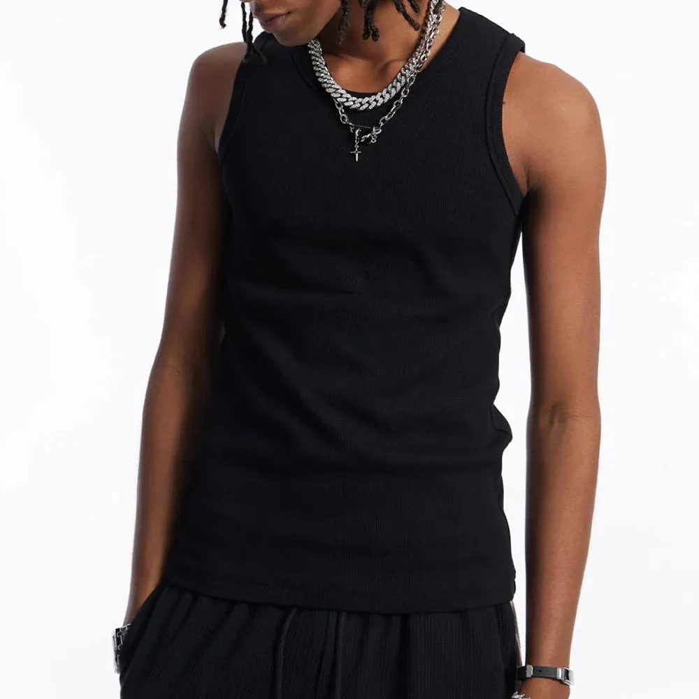 Mens Genderless Casual Street Stretch Vests