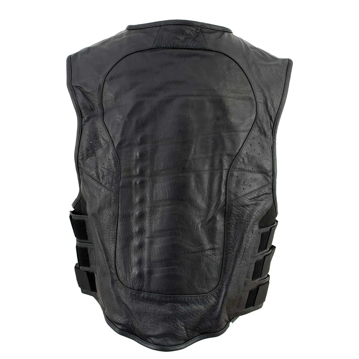 Milwaukee Leather SH1467 Men's Classic Black Leather Vest with Back Padding