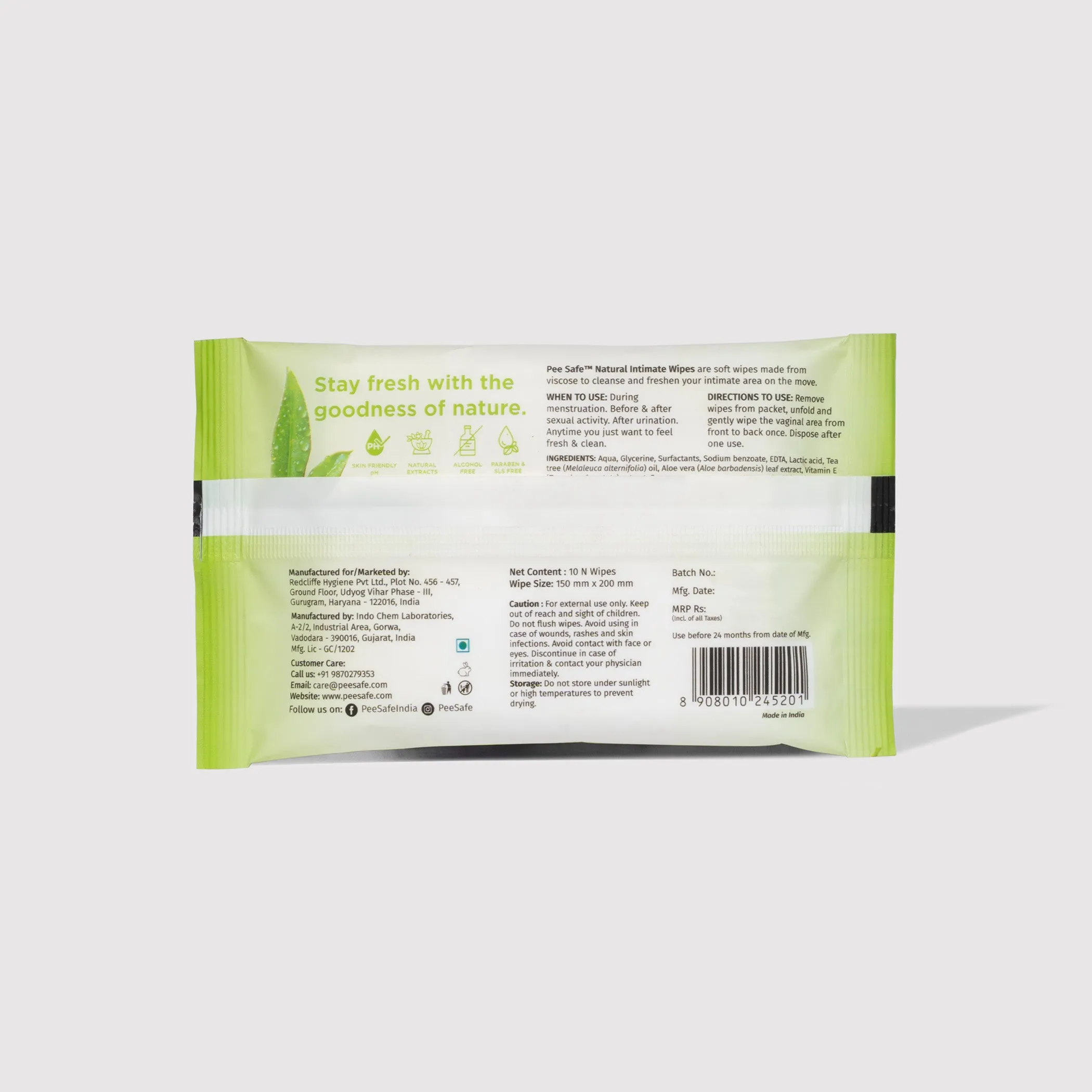 Natural Intimate Wipes For Women (10N)