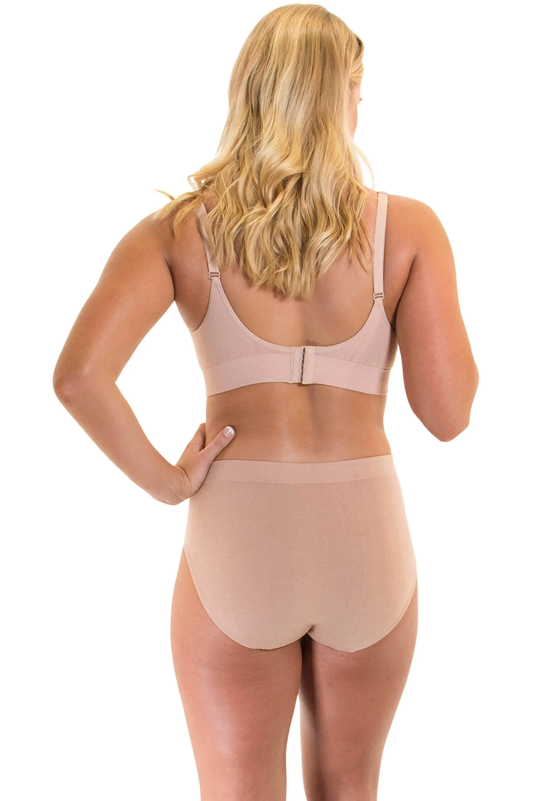 Nude Bamboo Nursing Bra   High Cut Undies Set With FREE Eco-Friendly Reusable Nursing Pads