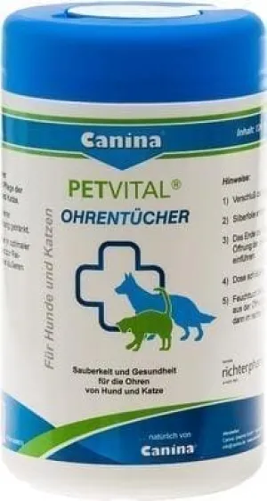 PETVITAL wet wipes for ears vet. 120 pcs dogs and cats