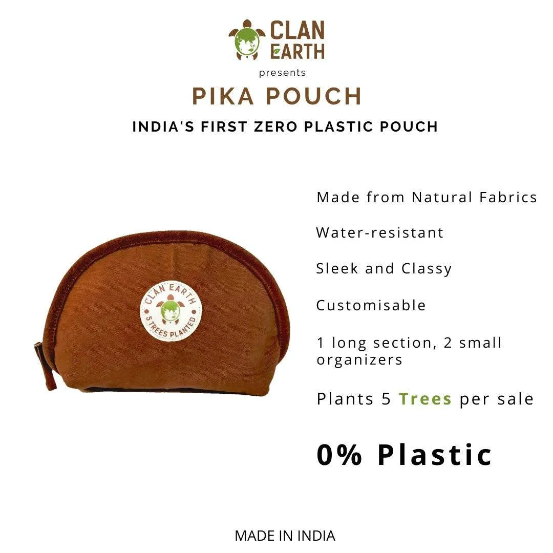 Pika Pouch - Plastic-Free & Cruelty-Free Organizer - Walnut Brown