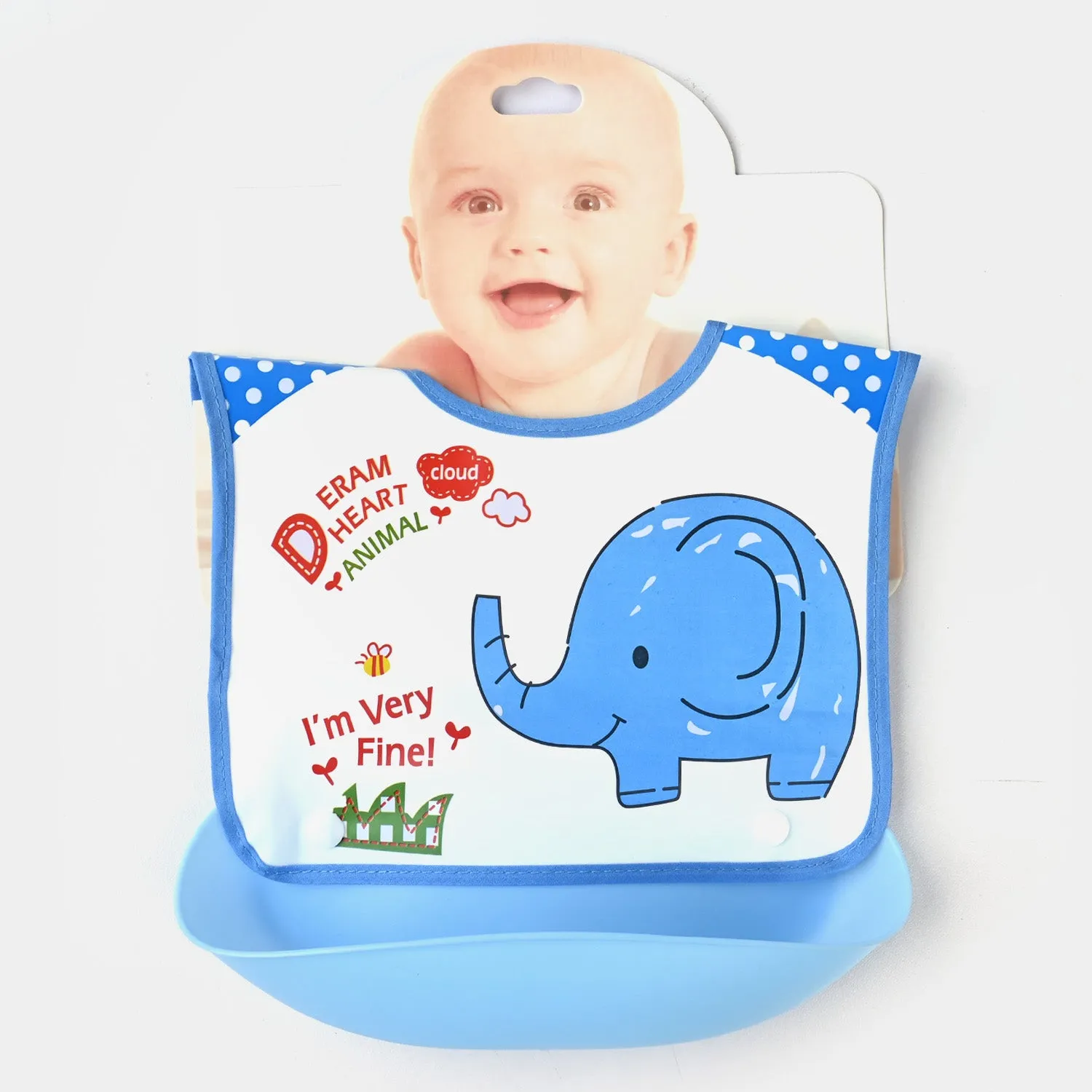 PLASTIC BIB WITH HOLDER FOR BABIES