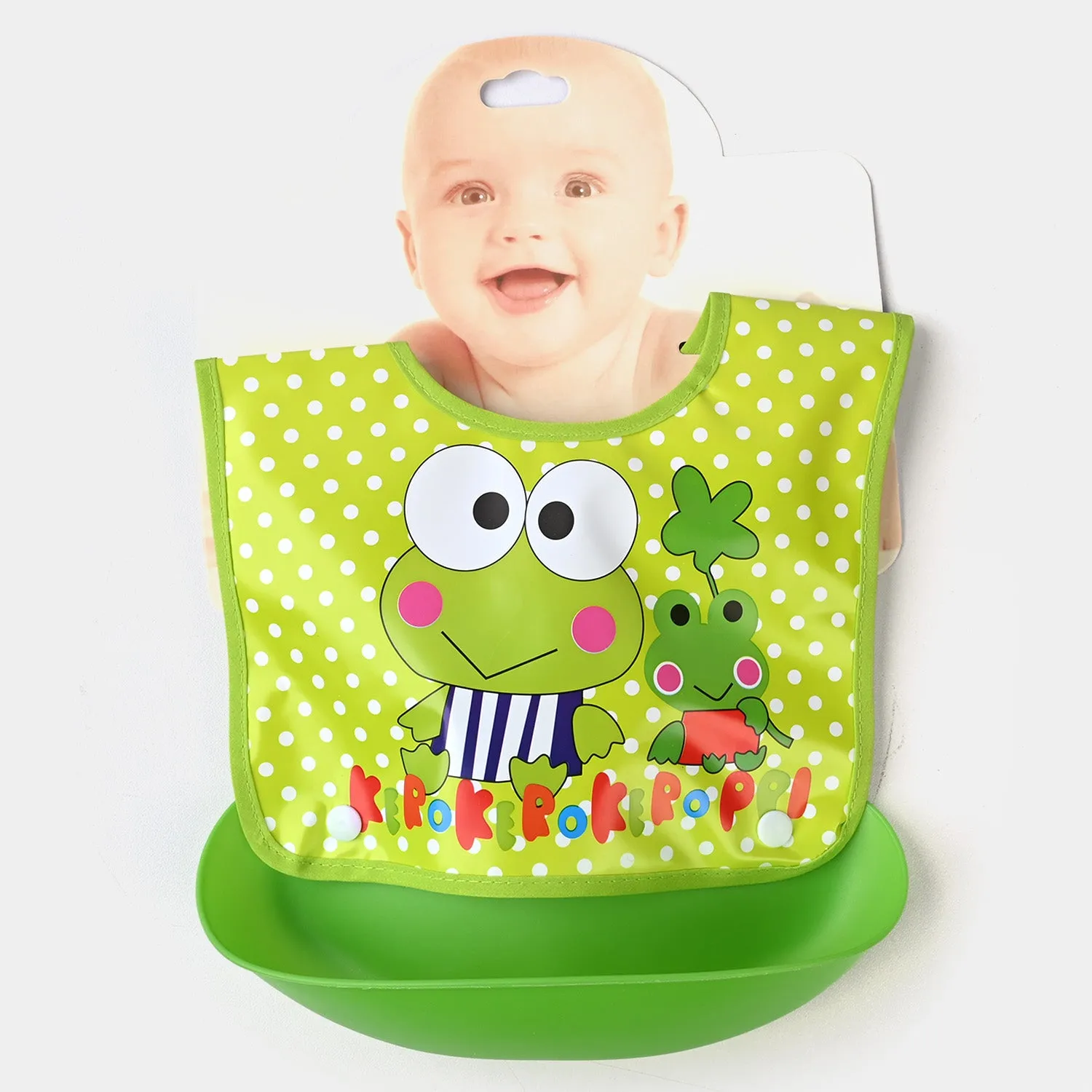 PLASTIC BIB WITH HOLDER FOR BABIES