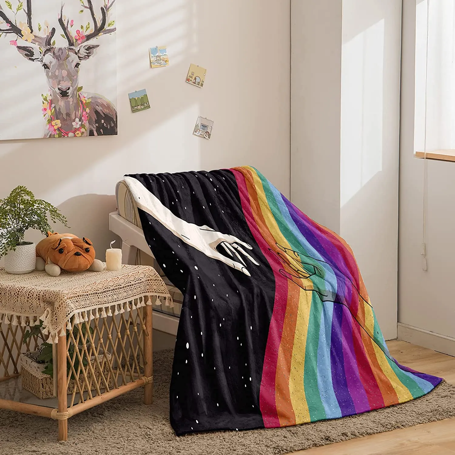 Pride Blanket Lgbt Throw Blanket Bisexual Flannel Fleece Throws Blanket Soft Lightweight Blanket For Gay Man