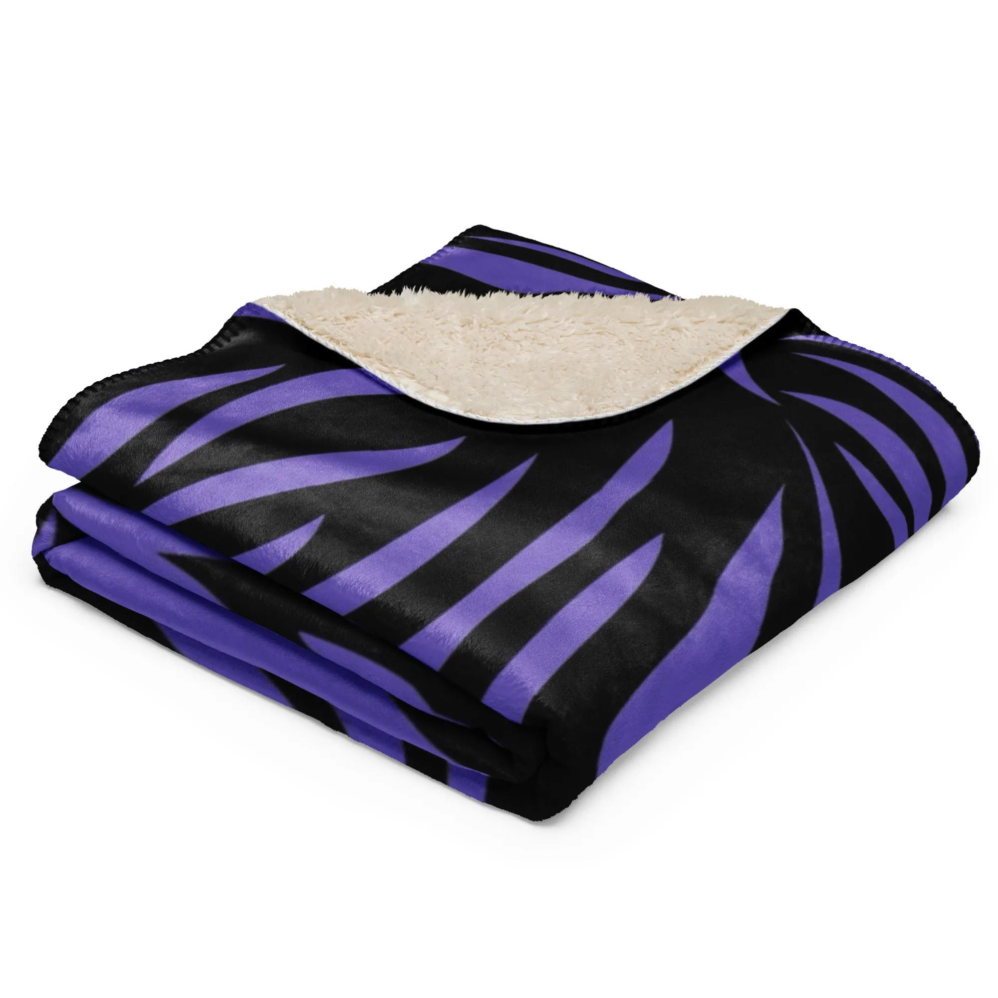 Purple and Black Sherpa blanket lioness-love