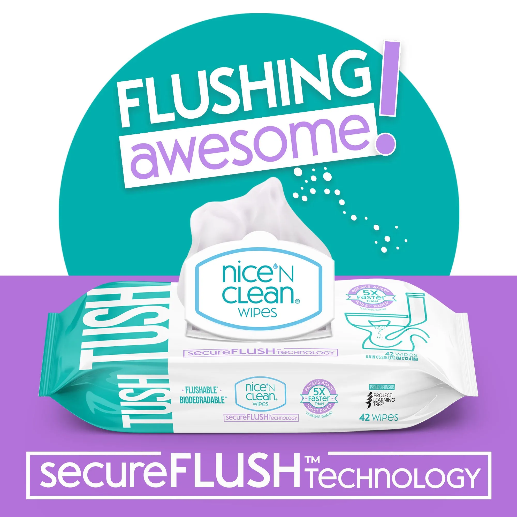 SecureFLUSH Flushable Wipes