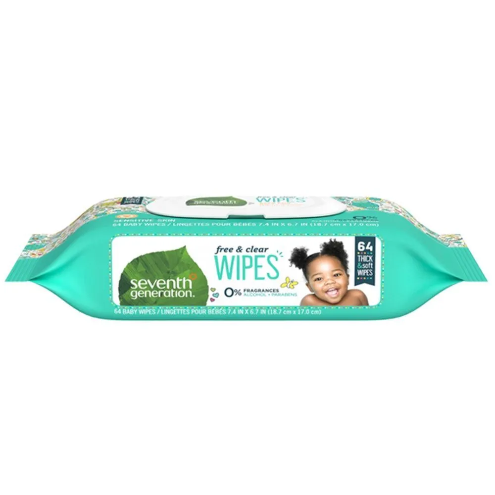 Seventh Generation Free and Clear Baby Wipes Widget (Bundle of 6)