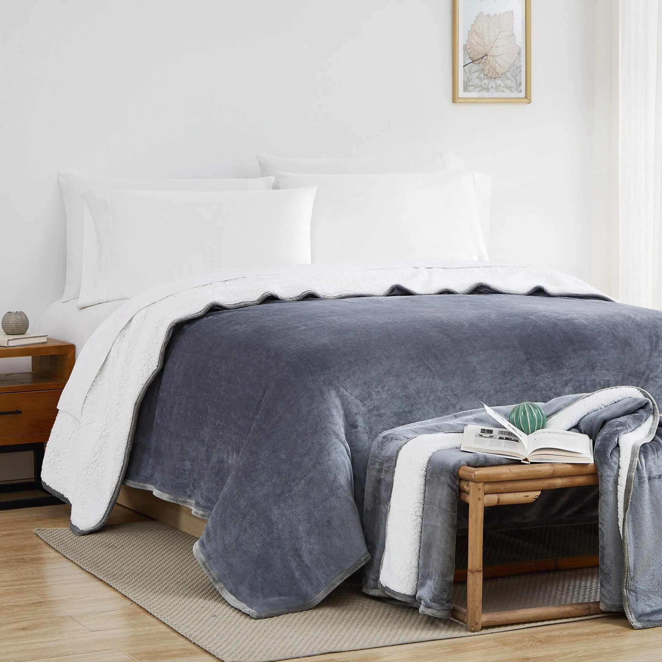 Sherpa-Fleece Oversized Reversible Blankets and Throws